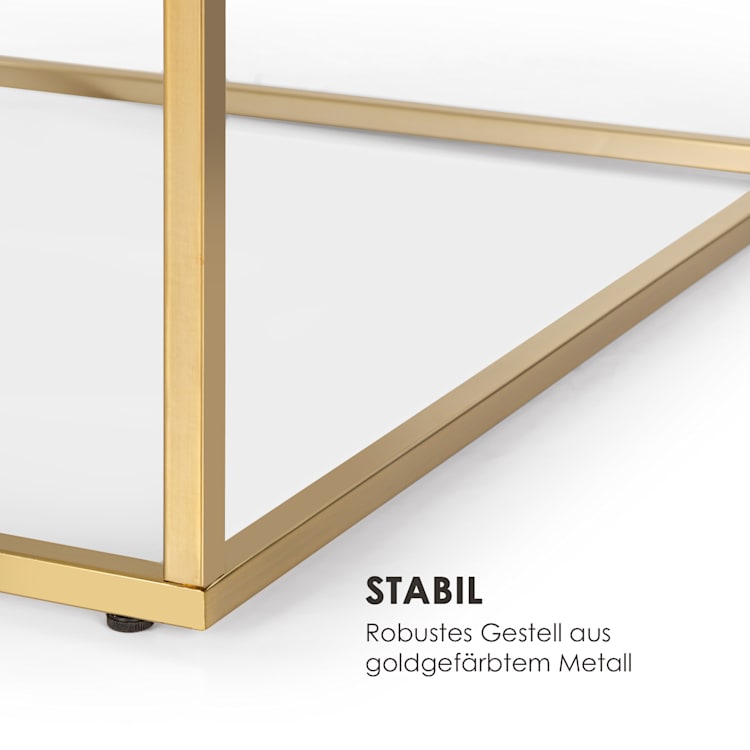 White Pearl II Couchtisch 81,5x35x81,5cm (BxHxT) Marmor Gold / Weiß 81,5 x 35 x 81,5 cm