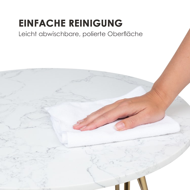 Round Pearl Couchtisch 55 x 45 cm (ØxH) Marmor Gold / Weiß