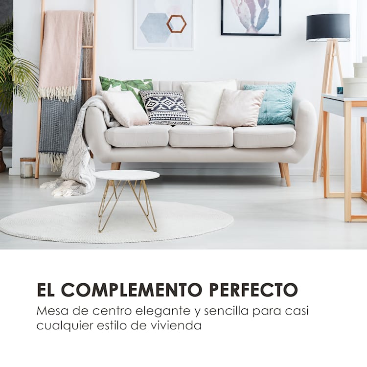 Round Pearl mesa de centro 55 x 45 cm (ØxH) mármol oro / blanco