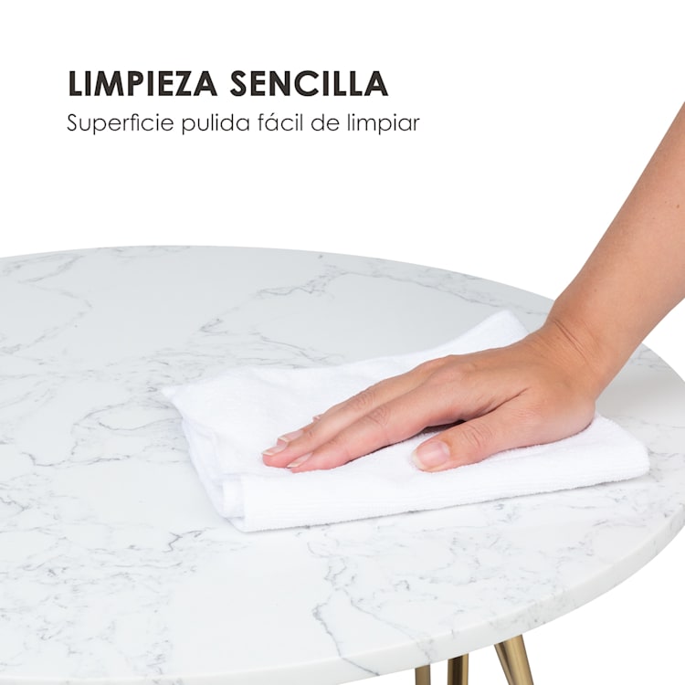 Round Pearl mesa de centro 55 x 45 cm (ØxH) mármol oro / blanco