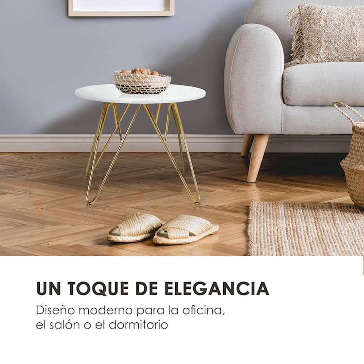 Round Pearl mesa de centro 55 x 45 cm (ØxH) mármol oro / blanco