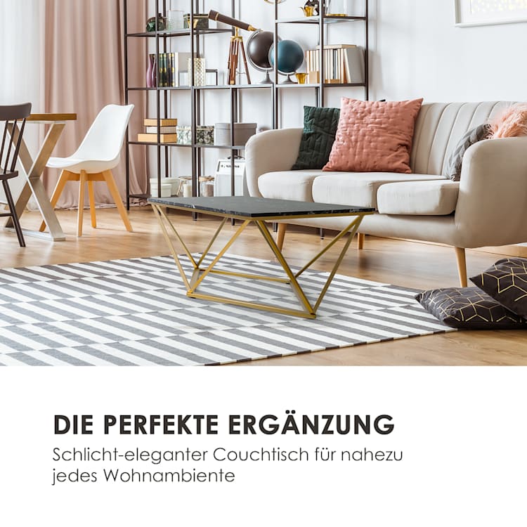 Black Onyx I Couchtisch 110x42,5x55cm (BxHxT) Marmor Gold / Schwarz 110 x 42,5 x 55 cm