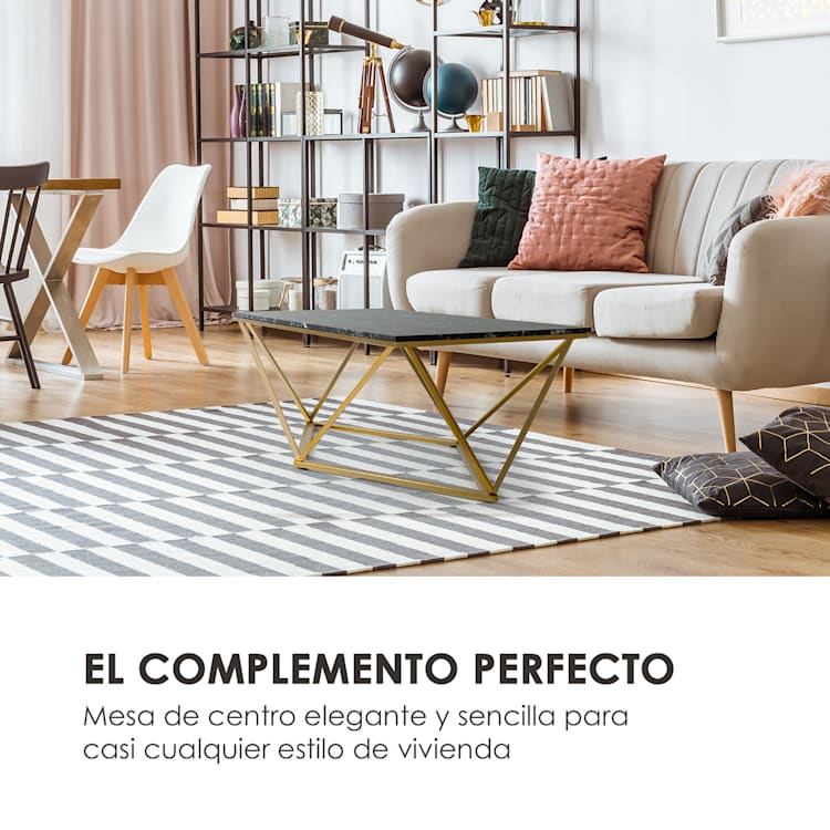 Black Onyx I mesa de centro 110x42,5x55cm (AnxAlxPr) mármol dorado / negro 110 x 42,5 x 55 cm
