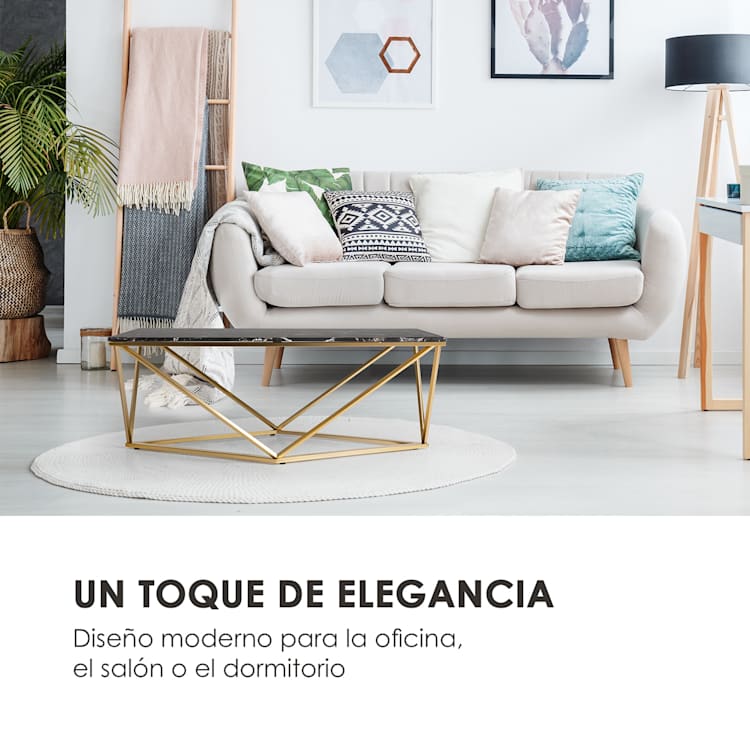 Black Onyx I mesa de centro 110x42,5x55cm (AnxAlxPr) mármol dorado / negro 110 x 42,5 x 55 cm