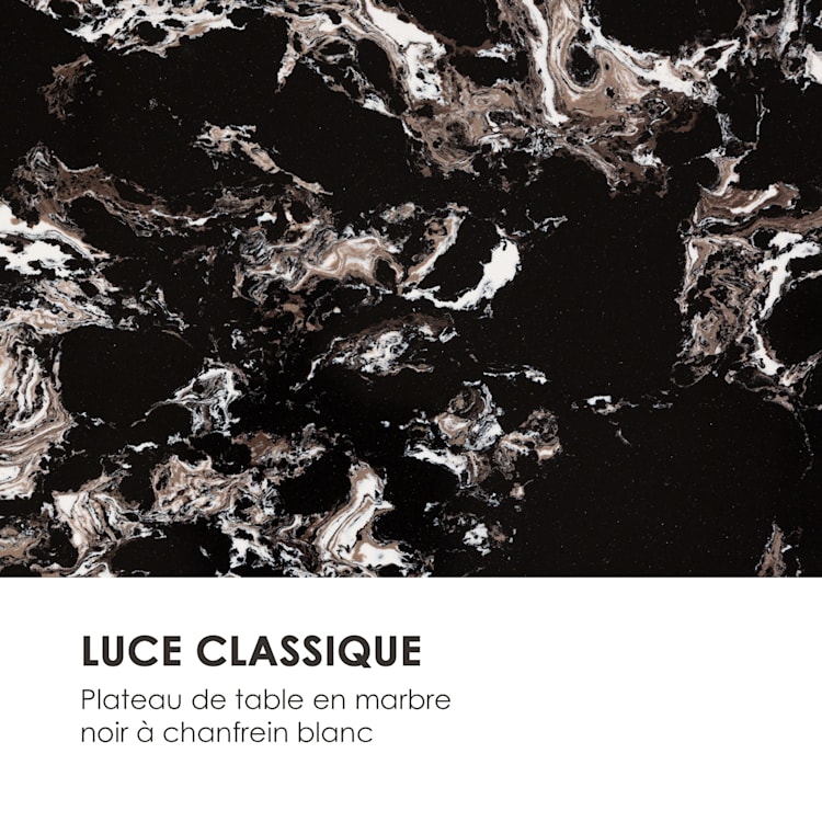 Black Onyx I Table basse 110 x 42,5 x 55 cm (LxHxP) marbre or / noir 110 x 42,5 x 55 cm