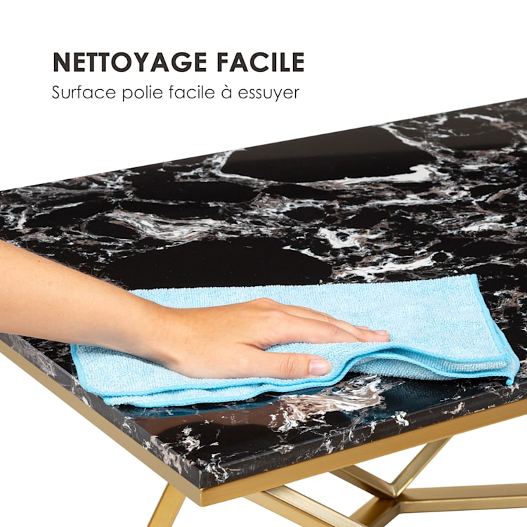 Black Onyx I Table basse 110 x 42,5 x 55 cm (LxHxP) marbre or / noir 110 x 42,5 x 55 cm