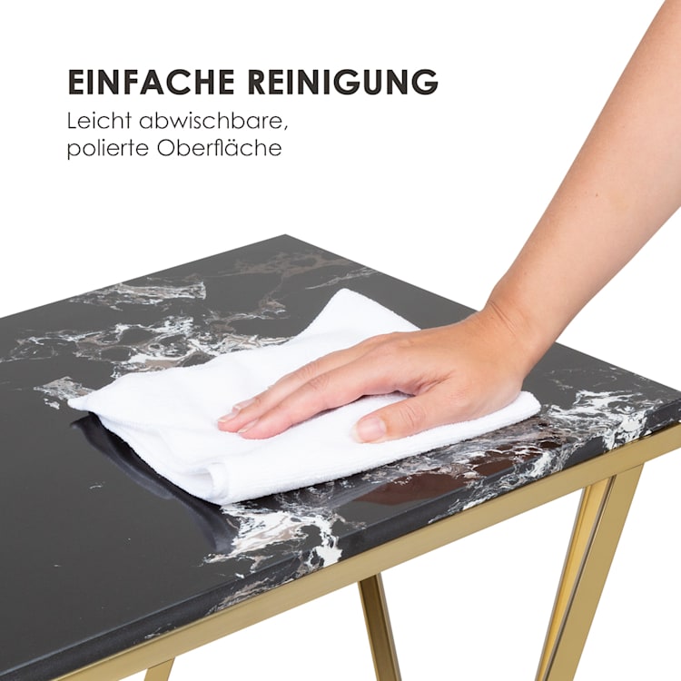 Black Onyx II Couchtisch 50x55x35cm (BxHxT) Marmor Gold / Schwarz 50 x 55 x 35 cm