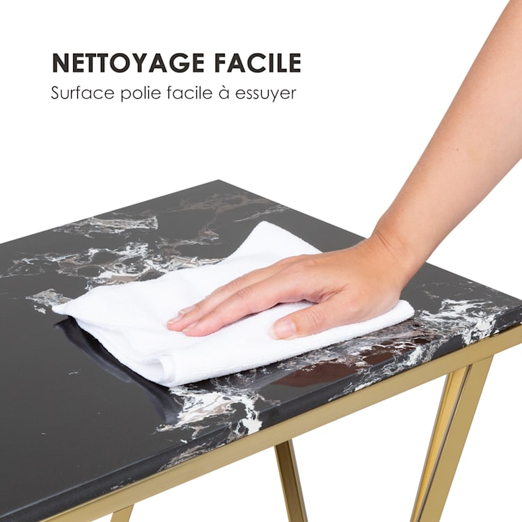 Black Onyx Il Table basse 50 x 55 x 35 cm (LxHxP) marbre or / noir 50 x 55 x 35 cm
