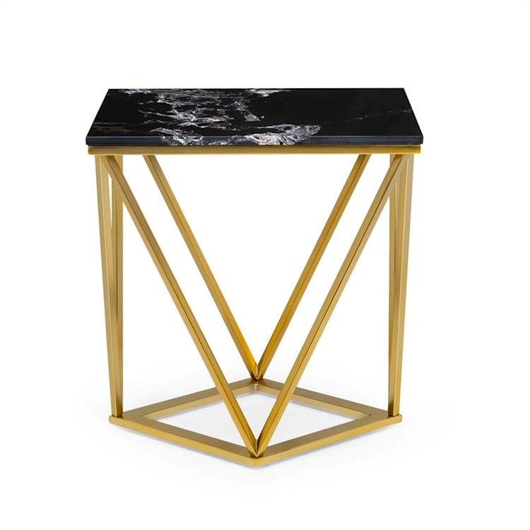 Black Onyx II mesa de centro 50x55x35cm (AnxAlxProf.) mármol dorado/ negro 50 x 55 x 35 cm