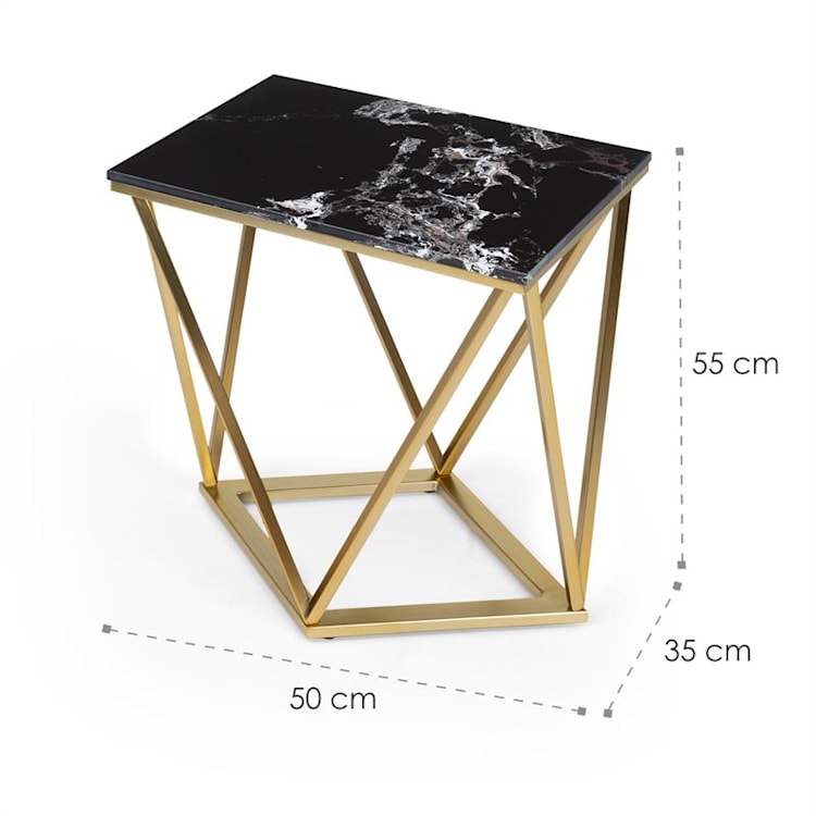 Black Onyx II mesa de centro 50x55x35cm (AnxAlxProf.) mármol dorado/ negro 50 x 55 x 35 cm