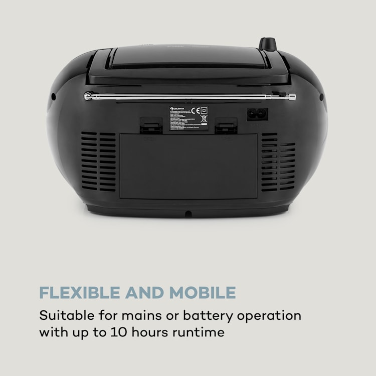 Roadie Smart, boombox, radio internetowe DAB/DAB+, UKF, odtwarzacz CD, oświetlenie LED, Wi-Fi, Bluetooth Czarny
