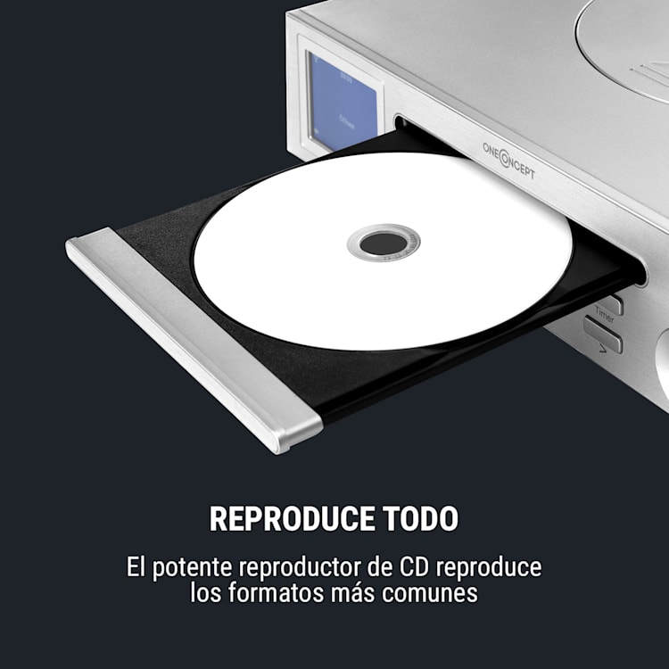 Streamo Chef Radio de cocina Reproductor de CD BT 2,4"HCC Display Plateada Plata
