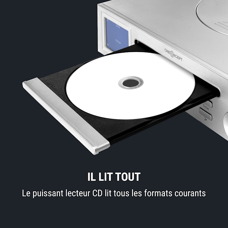 Streamo Chef radio de cuisine lecteur CD BT HCC Display 2,4" argent Argent