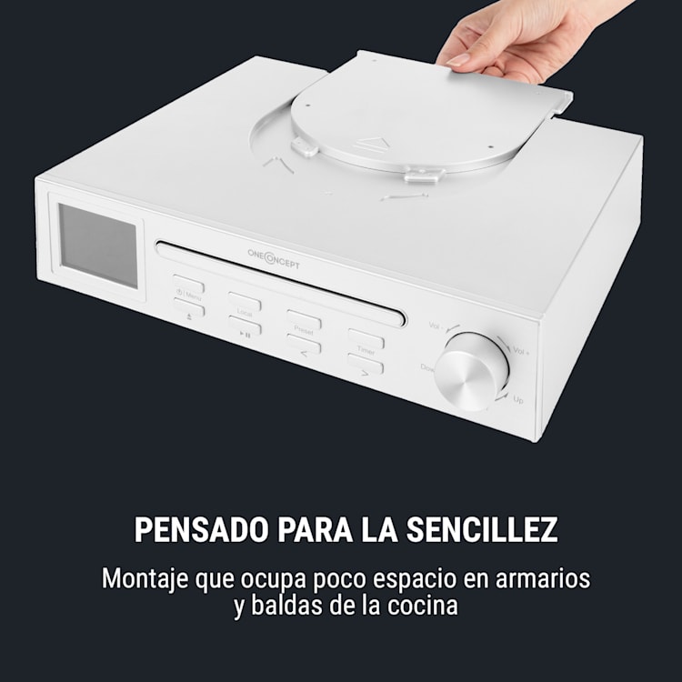 Streamo Chef radio de cocina reproductor de CD BT pantalla 2,4" HCC blanca Blanco
