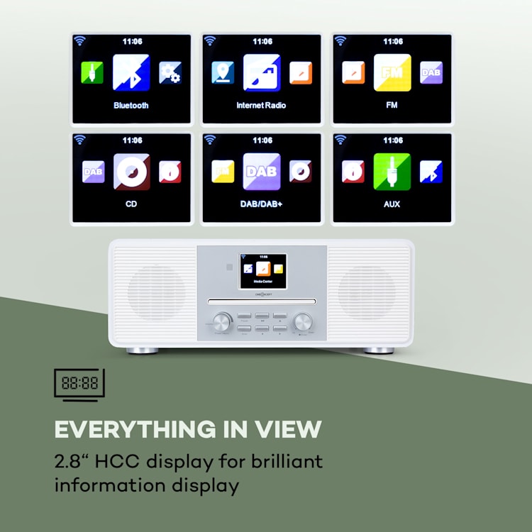 Streamo CD internetradio 2x10W WIFI DAB+ FM CD-Player BT wit
