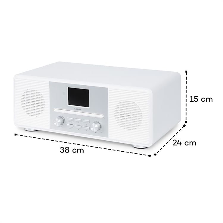 Streamo CD internetradio 2x10W WIFI DAB+ FM CD-Player BT wit