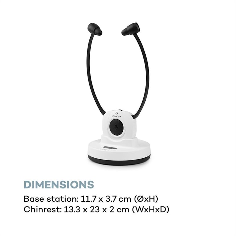 Stereoskop, bezdrôtové slúchadlá so stetoskopickou konštrukciou, do uší, 20 m, 2,4 GHz, TV/HiFi/CD/MP3, akumulátor, biele Biela