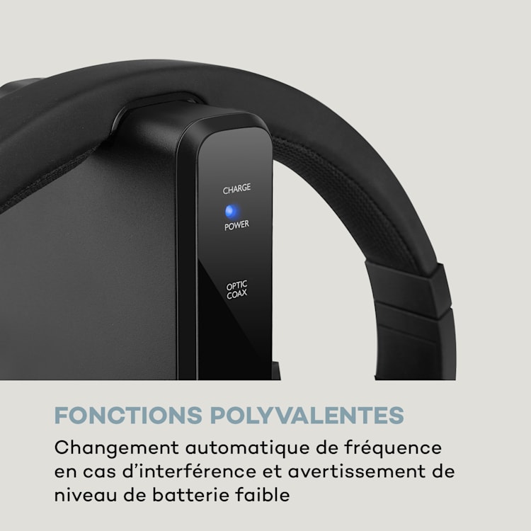 Ecouteur sans fil auna Silencium 20m ,2,4GHz TV/HiFi/CD/MP3 Akku noir