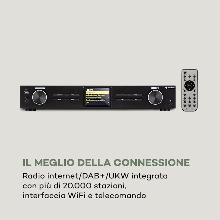 iTuner 320 BT HiFi-Tuner Digitale Spotify Connect BT App-Control nero Nero