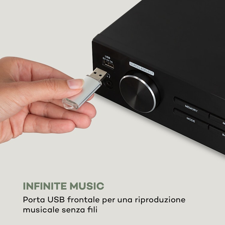 iTuner 320 BT HiFi-Tuner Digitale Spotify Connect BT App-Control nero Nero