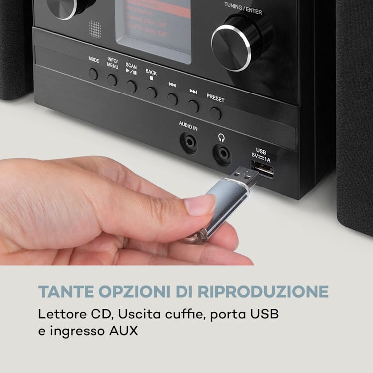 Connect System S impianto stereo + altoparlante 20Wmax internet/DAB+ nero Nero