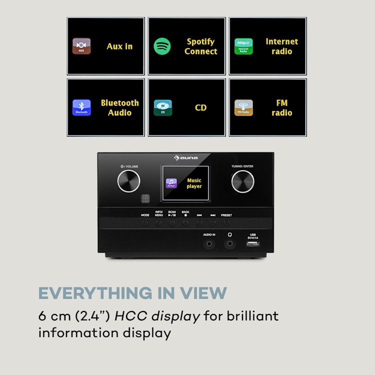 Connect System S Stereoanlage Boxen 20Wmax Internet/DAB+/UKW CD-Player