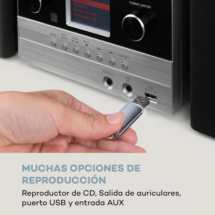 Connect System S Equipo estéreo + Altavoces 20 W máx. Internet/DAB+ Plateado Plata