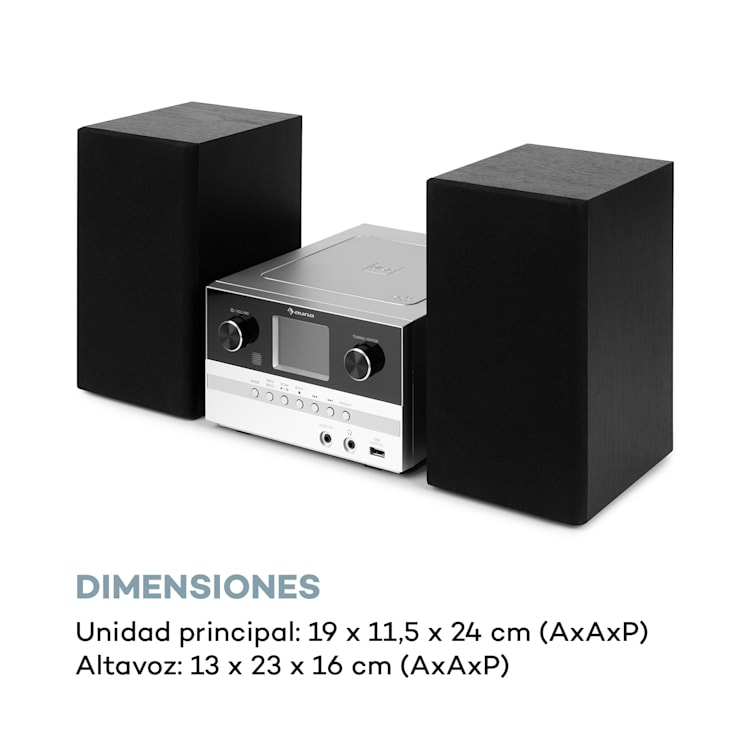 Connect System S Equipo estéreo + Altavoces 20 W máx. Internet/DAB+ Plateado Plata