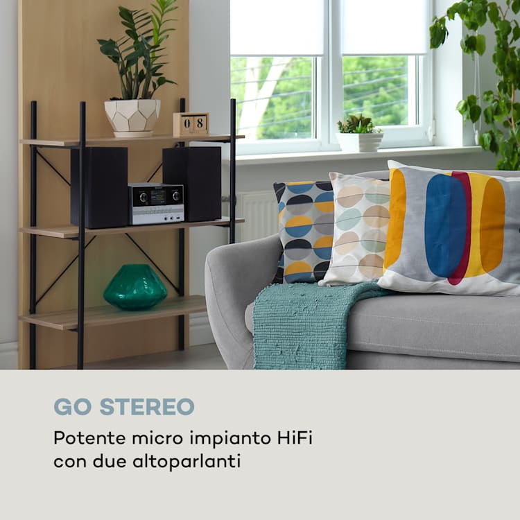 Connect System S impianto stereo + altoparlante 20Wmax internet/DAB+ argento Argento
