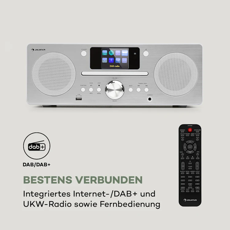 Harvard Kompaktanlage Internet-/DAB+ und UKW-Radio CD-Player Bluetooth 