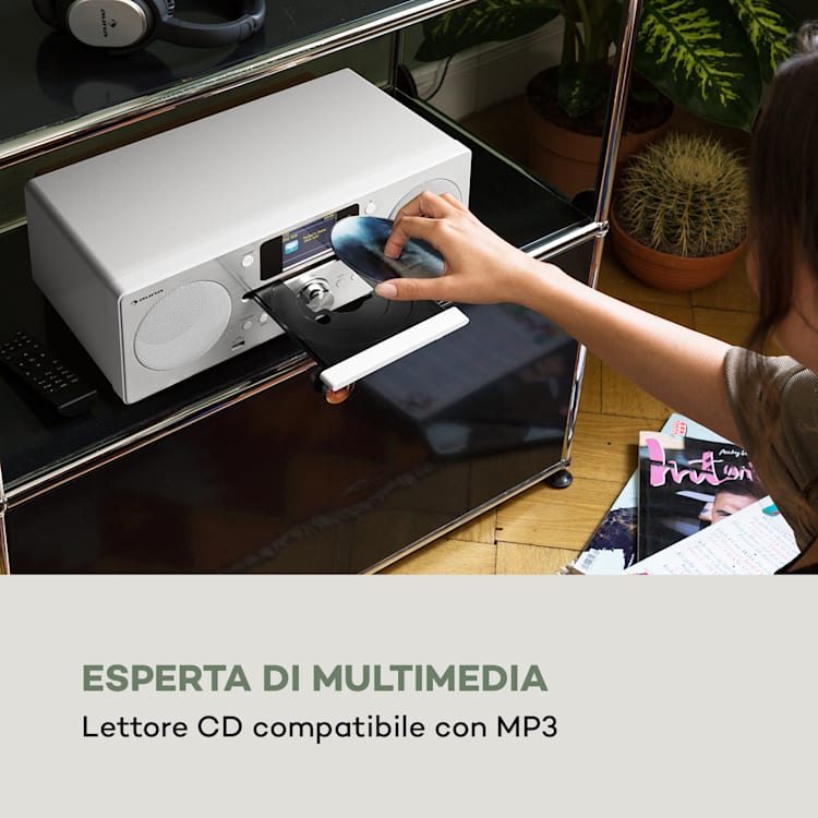 Harvard Impianto Compatto Radio Web/DAB+ e FM Lettore CD BT bianco Bianco / Argento metallizzato