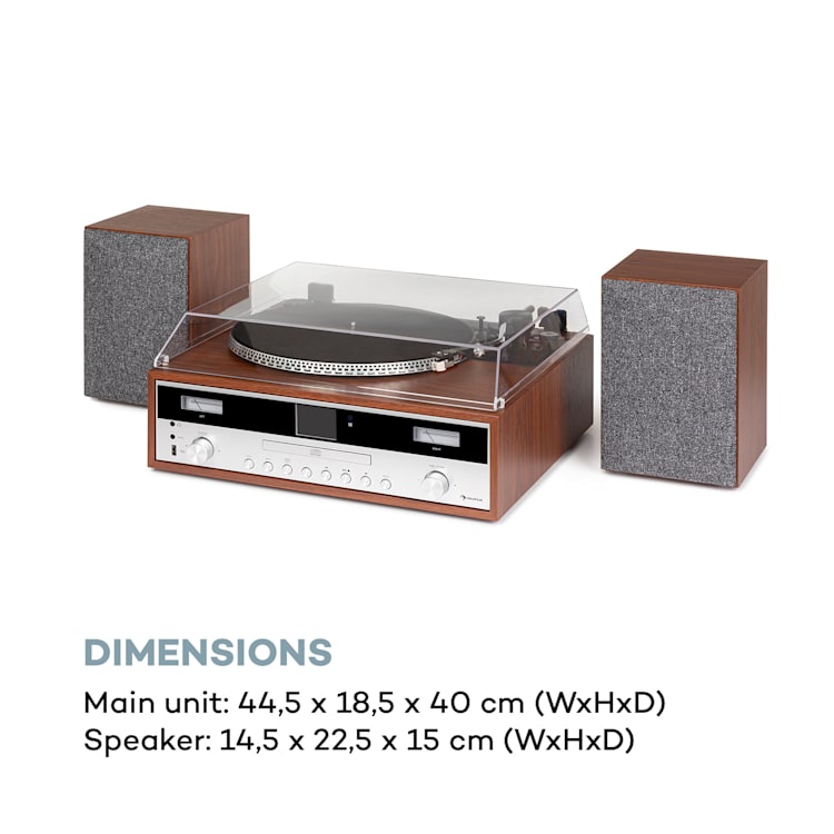 Birmingham, HiFi stereo sistem, DAB+/FM, BT funkcija, vinyl, CD, USB, AUX vhod, les