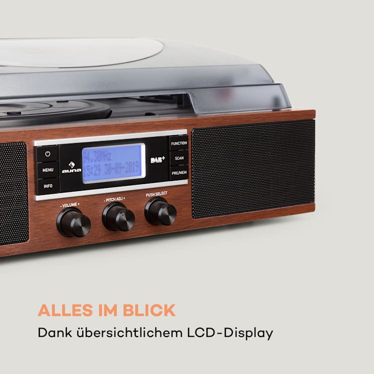 TT-138 DAB Plattenspieler DAB+/FM Riemenantrieb 33/45 U/min Line-Out