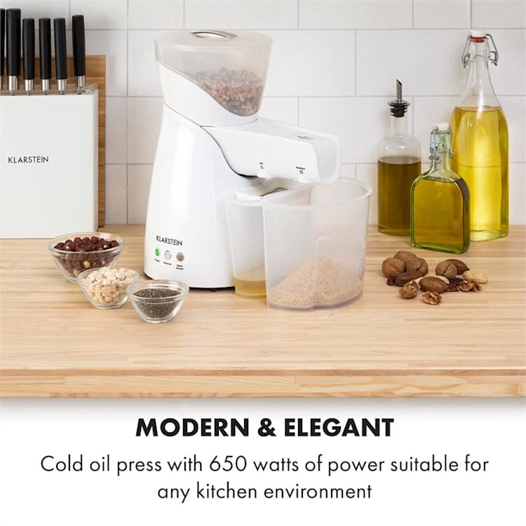 Olivia Pressa per olio Pressa a freddo 650W 700g 2 coclee trasportatrici Bianco