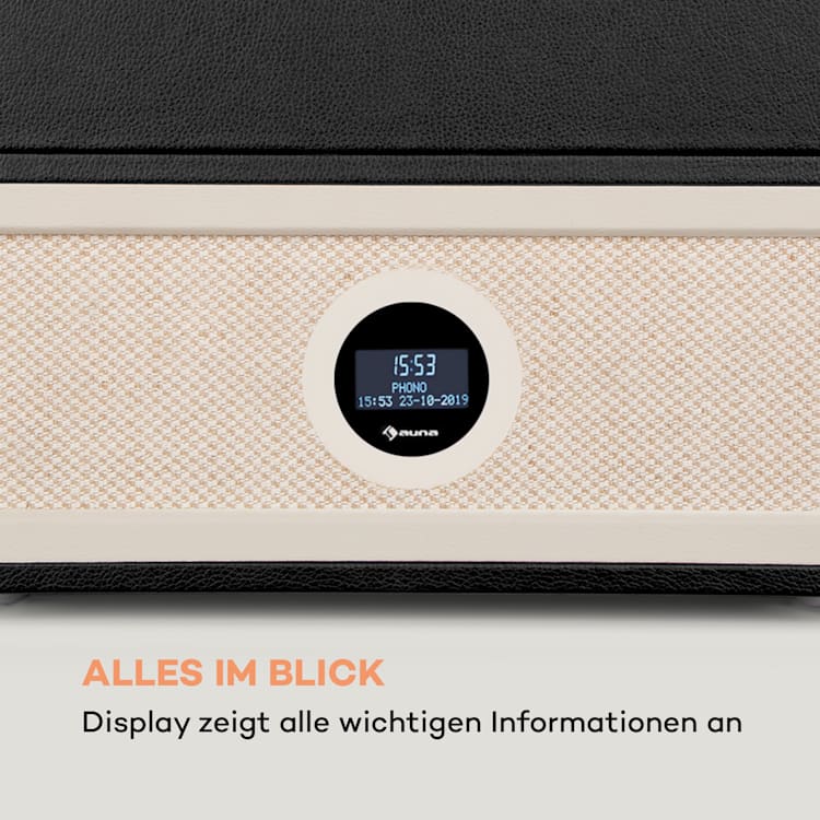 Sarah Ann DAB Plattenspieler 33/45/78 rpm DAB+/UKW-Radio Bluetooth Mit DAB+ und UKW-Radio