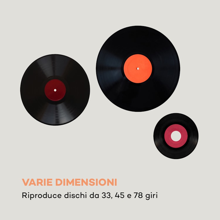 Sarah Ann giradischi DAB 33/45/78 giri radio DAB+/FM bluetooth nero Con radio DAB+ e FM