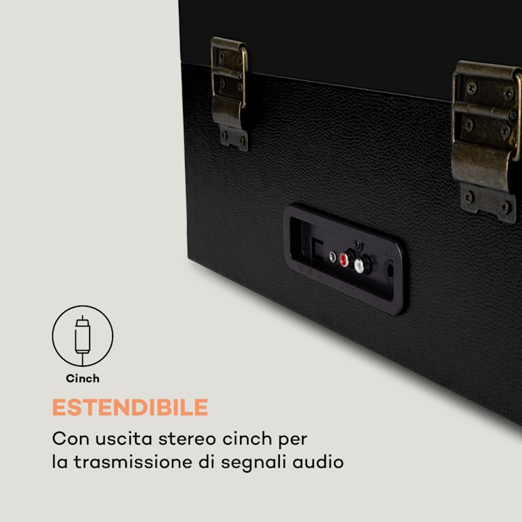 Sarah Ann giradischi DAB 33/45/78 giri radio DAB+/FM bluetooth nero Con radio DAB+ e FM