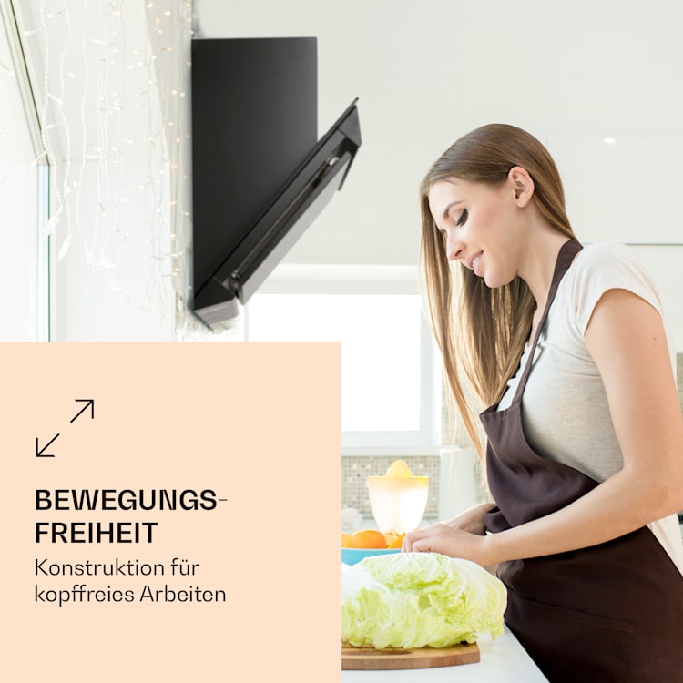Zola 60 Dunstabzugshaube Kopffrei 60cm 190W 607m³/h LED Edelstahl/Glas 60 cm | Schwarz