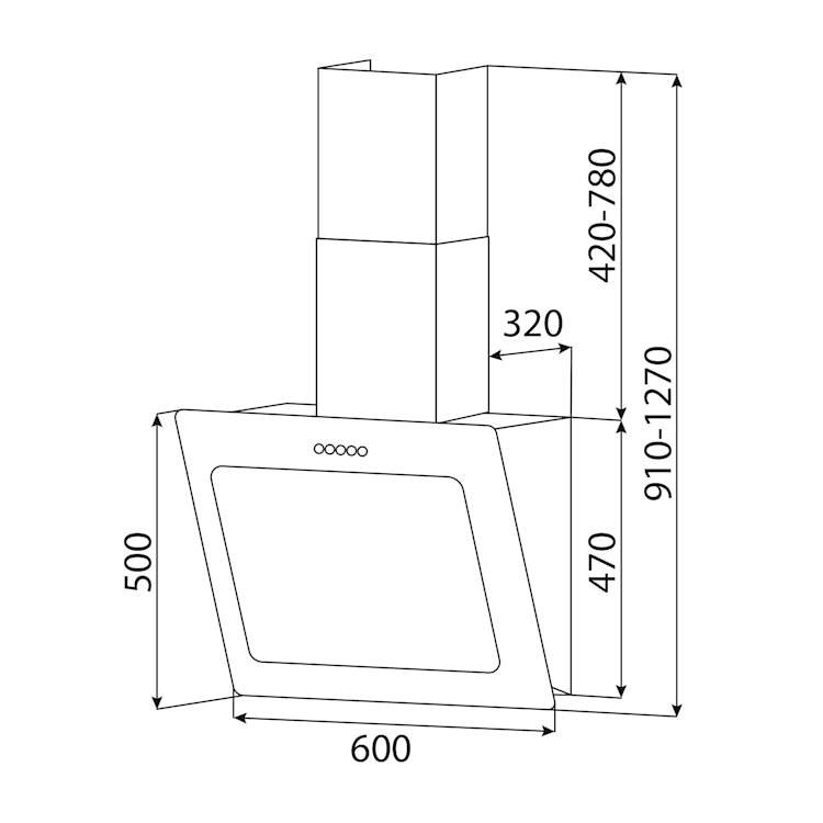 Helena 60 Exaustor 595 m³/h Display LED Preto 60 cm | Preto