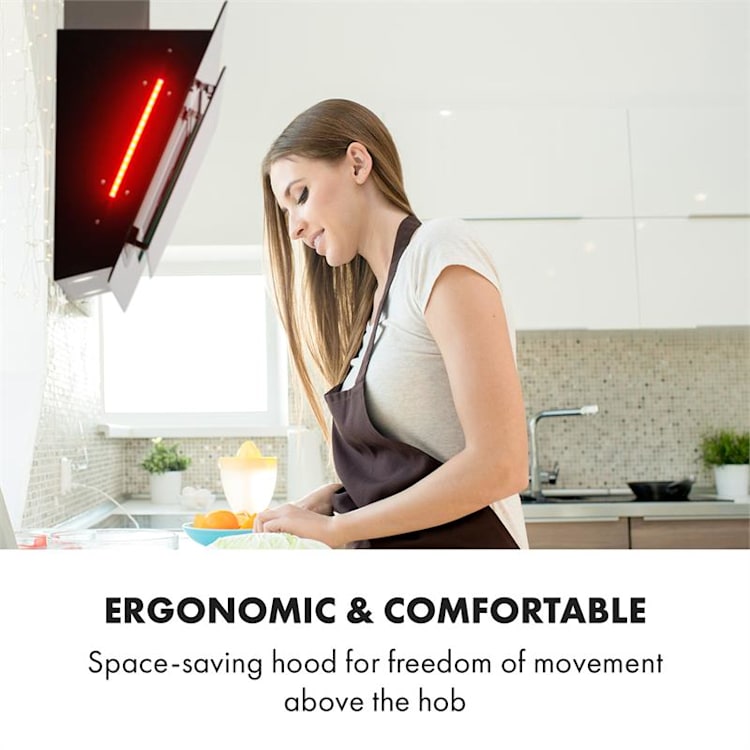 Helena 90 Cooker Extractor Hood 595 m³ / h LED Display Black 90 cm | Black