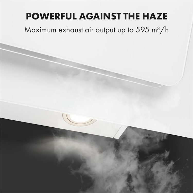 Helena 90 Dunstabzugshaube 595 m³/h LED-Display weiß 90 cm | Weiß