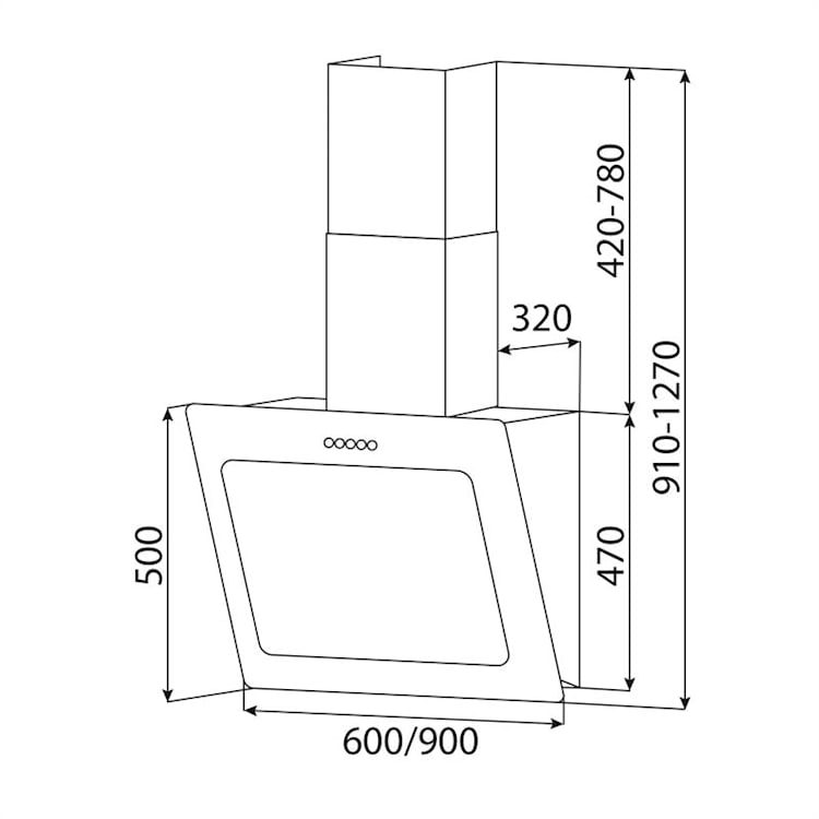 Helena 90 Dunstabzugshaube 595 m³/h LED-Display weiß 90 cm | Weiß