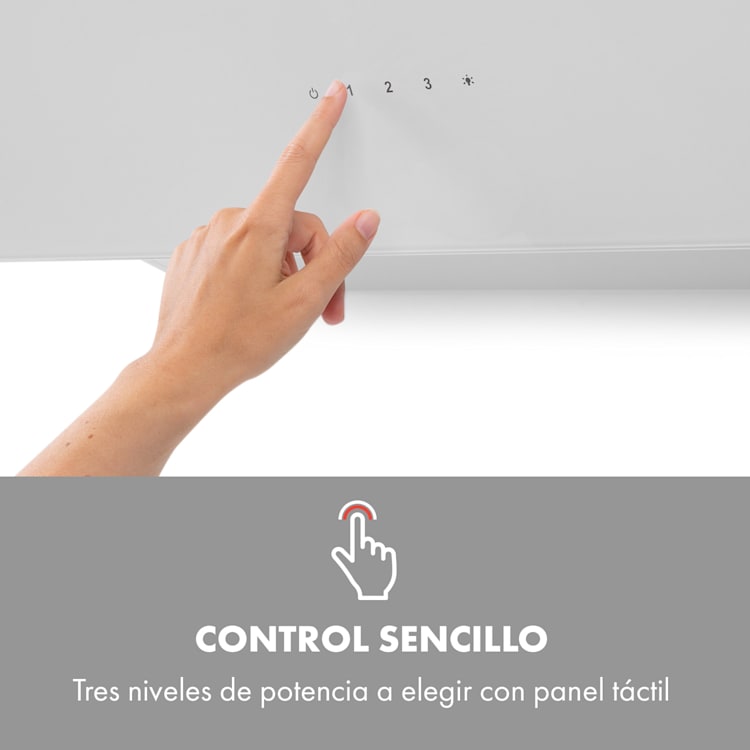 Alina campana extractora 90 cm 600 m³/h luz ambiental cristal frente de cristal blanco 90 cm | Blanco