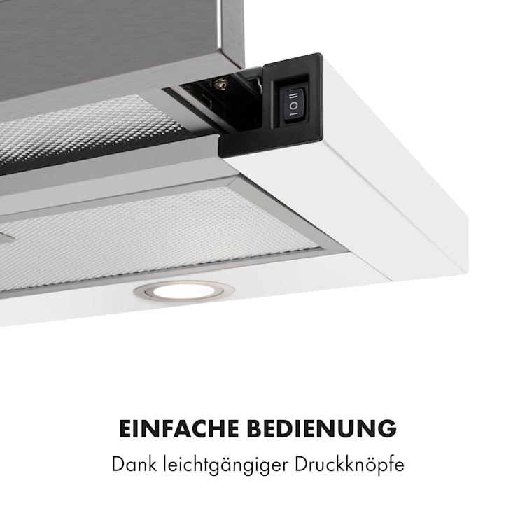 Mariana 90 Flachschirmhaube 500 m³/h Abluft LED weiß 90 cm