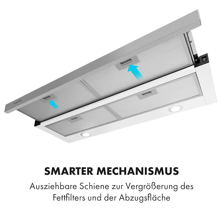 Mariana 90 Flachschirmhaube 500 m³/h Abluft LED weiß 90 cm