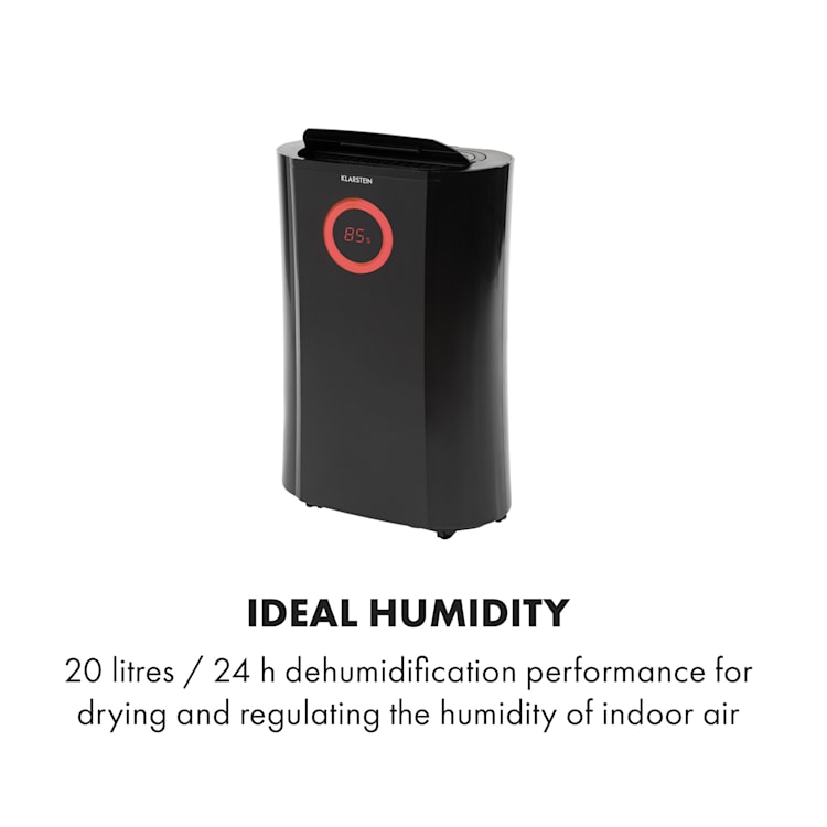 Klarstein DryFy Pro Connect Odvlhčovač vzduchu WiFi Kompresní 20l/d 20sqm 370W Černý Černá