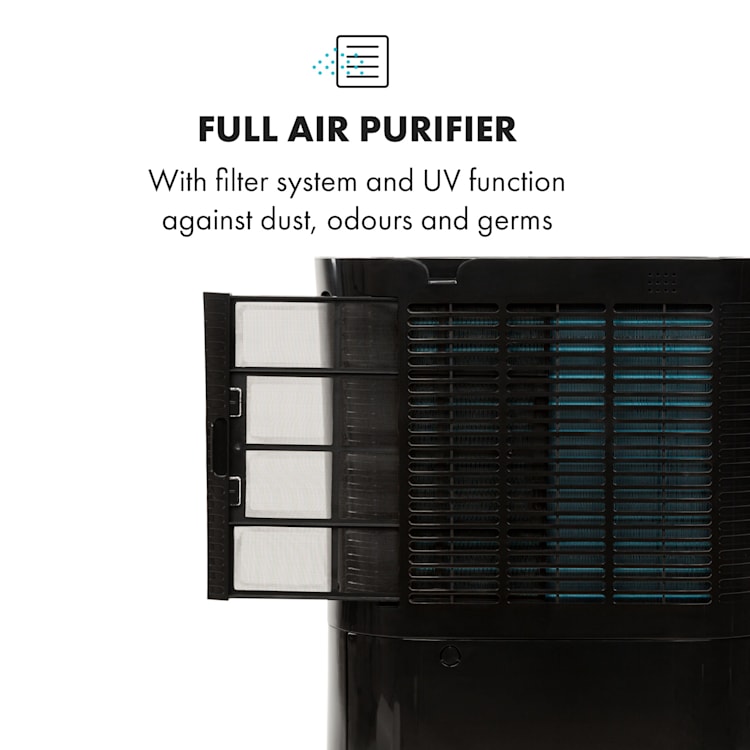 DryFy Pro Connect, odvlhčovač vzduchu Klarstein, WiFi, komprese, 20l/d, 20m², 370 W, černý Černá