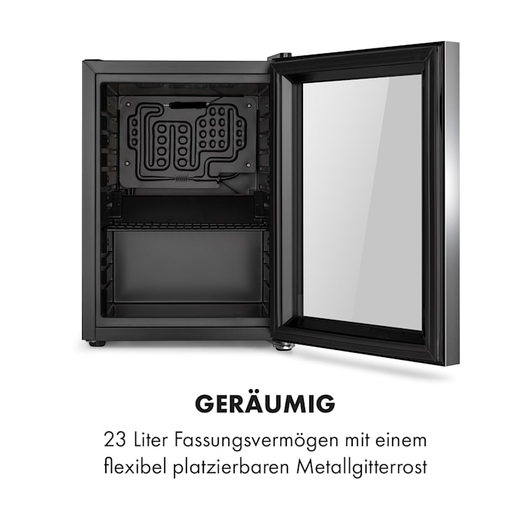 Harlem Getränkekühlschrank 23 Liter 1 Metallrost Glastür