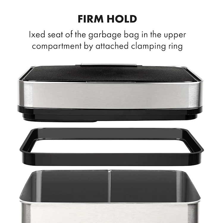 Touchless Rubbish Collector Sensor 72L 4 Containers ABS / PP / Stainless Steel Silver Metallic