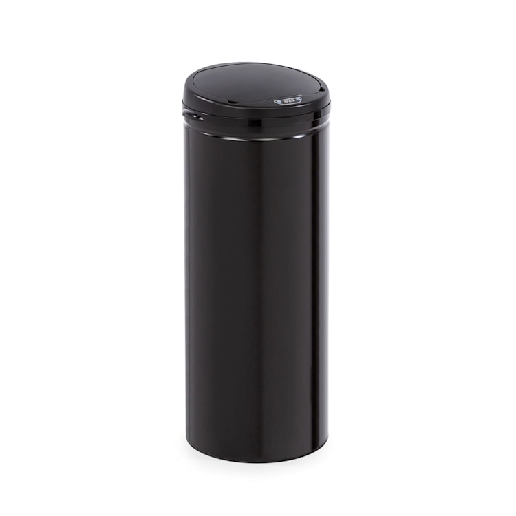 Cleanton Mülleimer rund Sensor 50 Liter für Müllbeutel ABS schwarz Schwarz